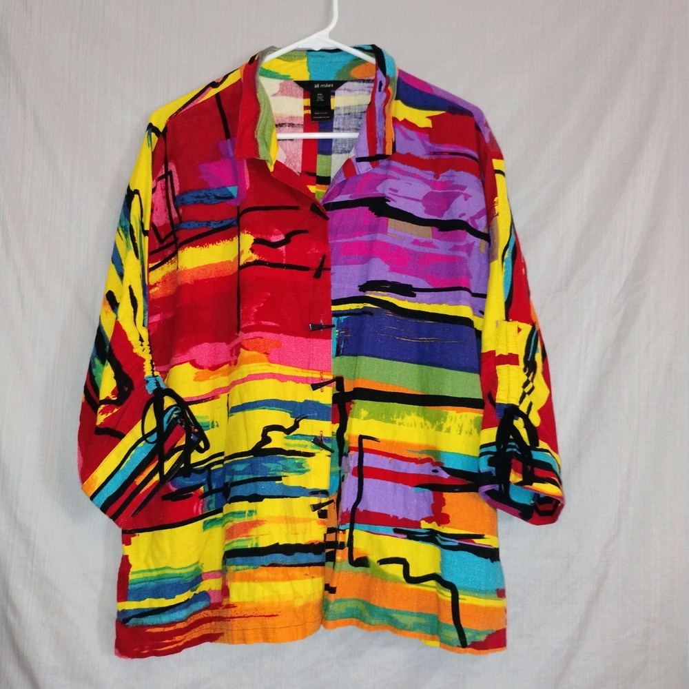 Ali Miles Multicolor Abstract Shirt